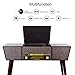JORLAI Vinyl Record Player 8 in 1 3 Speed Bluetooth Vintage Turntable CD Player with Stand Design AM/FM Radio USB Recorder Aux-in RCA Line-Outthumb 1