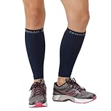 Zensah  Compression Leg Sleeves, Navy, Small/Medium