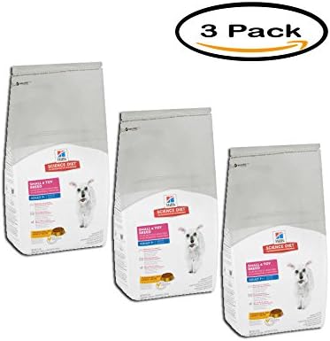 PACK OF 3 - Hill's Science Diet Adult 7+ Small & Toy Breed Chicken Meal Rice & Barley Recipe Dry Dog Food, 4.5 lb bag
