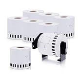 MarkDomain Compatible Label Roll Replacement for Brother DK-2205 White Continuous 2.4in x 100ft (62mm x 30.4m) Paper With One Refillable Cartridge for QL 500 700 800 810W 820NWB 1060N Printer(8 Rolls)