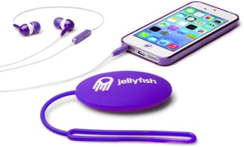 Jellyfish Starter Set with Case/Headset/Storage Case and Home Button Stickers for iPhone 5 - Retail Packaging - Precious Purple