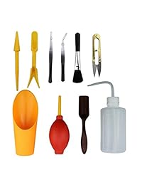 Herramientas de Jardinería kit Conjunto de 10 Succulent transplantar Care Mini Plantas de jardín Herramientas de mano para para Cactus y Suculentas Little Bote, Anaranjado