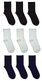 Rambutan Kids Comfort Seam Plain Colour Bamboo School Socks (3 Pack)