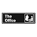 Veronica The Office Self Adhesive Sign Visual Impact for Door Wall Large or Small Office 9 X 3 Inch (Black/White)