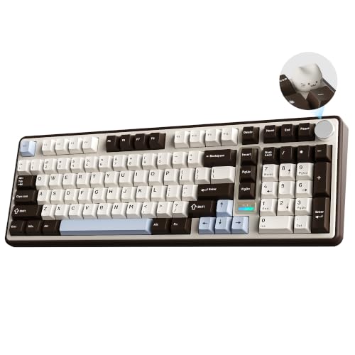YUNZII B98 PRO QMK/VIA Gaming-Tastatur (Kaffeebraun, Candy Linear Switch)