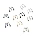 Misscat 10pcs Stainless Steel S Helix Ear Stud Lip Nose Ring Cartilage Body Piercing Jewelry