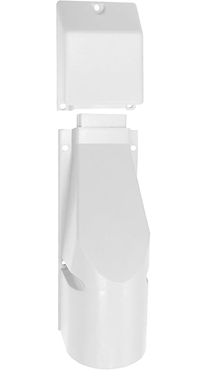 1STec White BT Openreach 101A + Connector Bend No. 4 outdoor cable cover capping protects the wall entry point & gives the underground telephone broadband drop wire main feed protection from damage