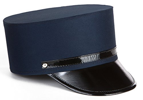 Bellhop Hat Costumes - Kangaroo Cotton Navy Blue Adult Train Engineer; Conductor