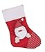 Stuffed Santa Claus Plush Christmas Stocking by Clever Creations | Red with White Fur Trim | Dimensional Face and Hat | Patchwork Toe | Soft Plush Felted Cloth | Festive Holiday Décor | Measures 16.5”