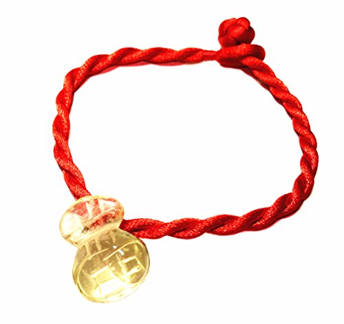 Betterdecor Feng Shui Red String Lucky Bracelet with Citrine Money Bag for Wealth (with a Pounch)