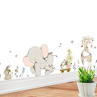 Jungle Animals Stickers Elephant Deer DIY Children Mural Decals Kids Room Wall Decor Baby Bedroom Nursery Decoration (Elephant)