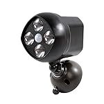 LEDemain Super Bright Spotlight IR Motion Sensor Security Light Battery Powered 8W 4 LEDs Waterproof Wireless Wall Light for Outdoor / Indoor(600-lumen)