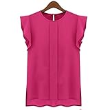 Zmart Women's Ruffle Sleeve Chiffon Blouse Shirt