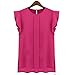 Zmart Women's Ruffle Sleeve Chiffon Blouse Shirt Pink X-Large