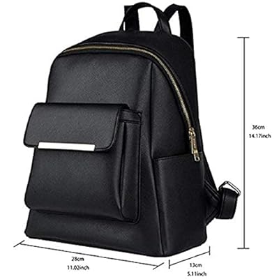 Glory Fashion Stylish Pu Girls School/ College Casual Backpack And Wallet Clutch Combo(Black)