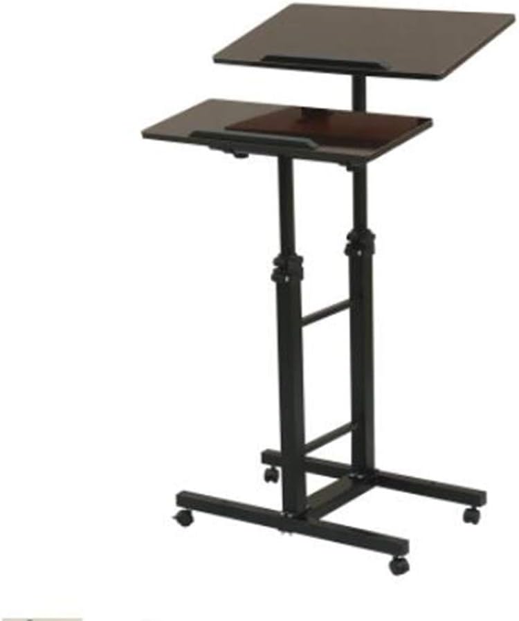 Lapdesks ZR-Wall table, Height Adjustable Multi-Purpose Mobile Workstation Stand Up Computer Desk/Presentation Desk/Speaker's Portable Lectern Podium -Save Space (Size : Black walnut-Height 150cm)