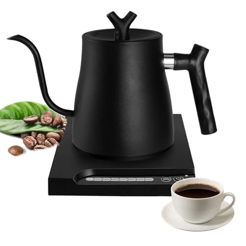 Tetera Eléctrica de Acero Inoxidable 304 con Cuello de Cisne,Electrica de 7 Modos de Temperatura,Hervidor de Agua Eléctrico con Apagado Automático,1000W Calentamiento Rápido,1 L para Preparar Café,Té
