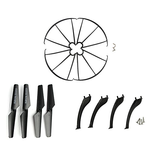 Coolplay Full Set Replacement Props Propellers & Motors & Landing Gears & Blade Frames Spare Parts Replacement for Syma X5SC X5SW RC Quadcopter ( Black)
