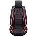 OUTOS Luxury Leather Auto Car Seat Covers 5 Seats Full Set Universal Fit(Black-Red)