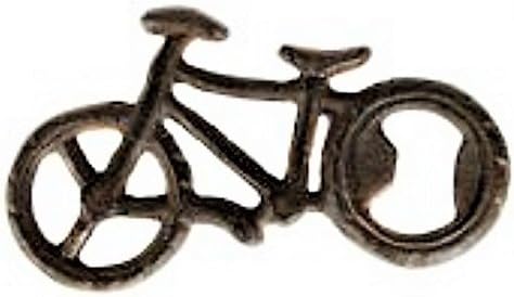 Cast Iron Bronze Bicycle Bottle Opener with Gold Finish