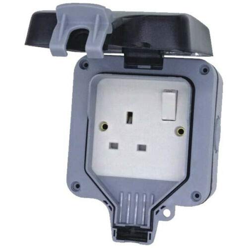 Deligo DWPS1 Outdoor Garden Single Plug Socket Weather Proof Water Proof Socket