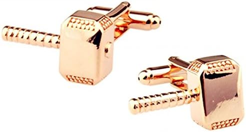 Men's Hammer Thor T Shirt's Golden Cufflinks 2pcs Wedding Cuff with Nice Gift Bag