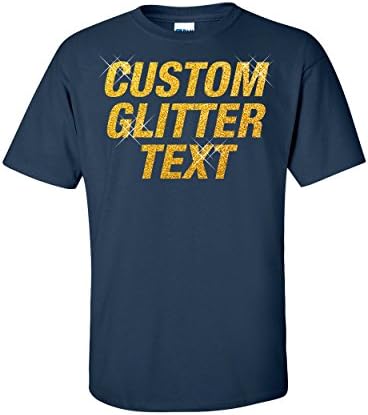 Custom Glitter t-shirt many color options for glitter no minimums - Navy Large
