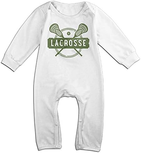 NOXIDN SMWI Baby Infant Romper Lacrosse Sports Long Sleeve Bodysuit Outfits Clothes,White 18 Months