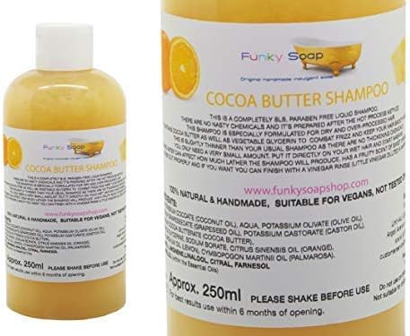 Funky Soap 1bottle Liquid Cocoa Butter Shampoo 100% Natural SLS Free 250ml