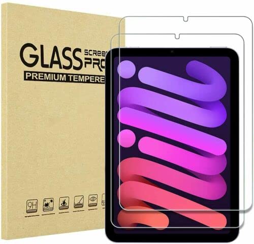 Screen Protector Pack of 2 Tempered Glass for Apple iPad Mini 6th Generation Released 2021 and For Apple iPad Mini 7th Generation Released 2024 Model Number are A2568 A2993, A2995, A2996.