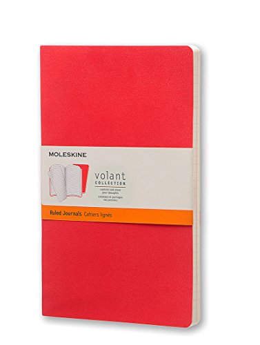 Moleskine volant journal (set of 2), large, ruled, geranium red, …