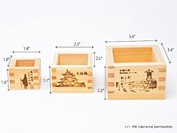 EDOYA Hinoki Wooden Sake Cups (Set of 3) Japanese