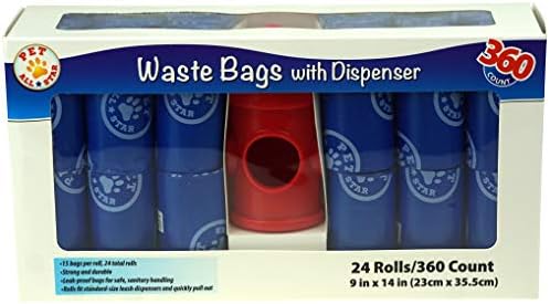 Pet All Star Waste Bags with Dispenser, Thick & Disposable Doggie Bags with Refills