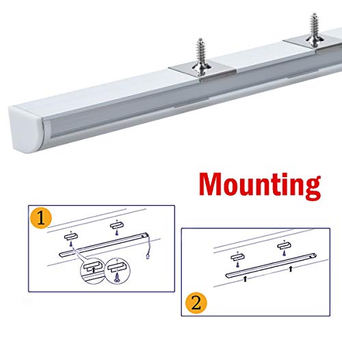 LED Aluminum Channel V Clear,StarlandLed 10-Pack LED Strip Light Track with Transparent Diffuser and Complete Mounting Accessories