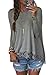 POGT Women's Long Sleeve Loose Fit High Low Lace Trim Hem Blouse Tops T-shirt