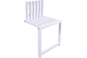 Kelendle Folding Chair Wall-Mounted Invisible Shoe-Changing Stool Made of Solid Wood Wall Seat Folding with Support Legs Saving Space Suitable for Various Occasions White