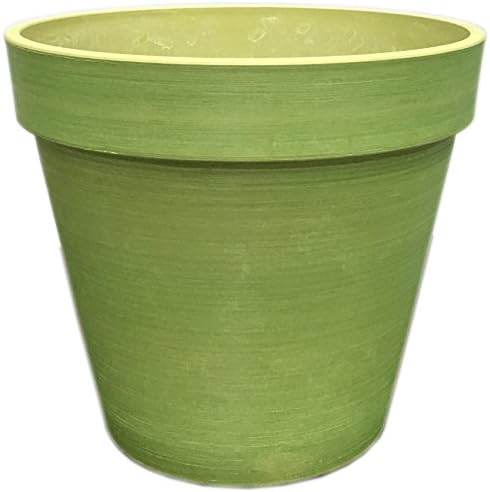Spigo Contemporary UV-Protected Resin Flower Pot, 10-Inches, Lime