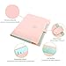 5 Pockets Plastic Expanding File Folders A4 Letter Size Snap Closure Paper Organizer (Pink)