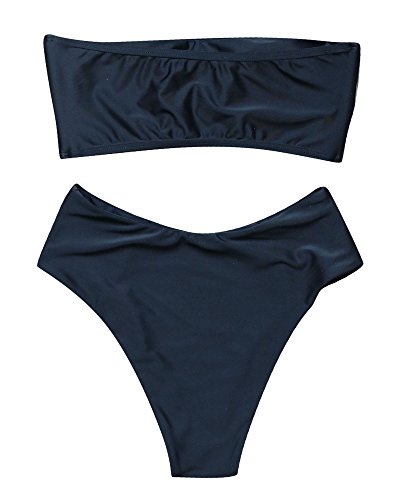 1 OMKAGI+Bandeau+Swimsuits+Shoulder+Bathing