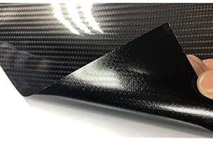RockRose 7D Super Glossy Black Carbon Fiber Vinyl Wrap - Anti-Wrinkle, Air Release Automotive Wrap Vinyl - DIY Decals Self Adhesive Car Vinyl Sticker for Interior/Exterior - Size 5FT x 20FT