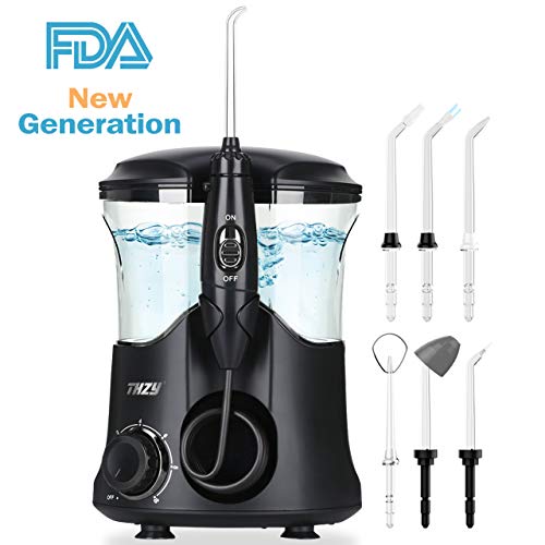 Water Flosser, Water Pick, Dental Countertop Oral Irrigator for Teeth Brace Clean with Water Toothpick 10 Adjustable Water Pressure, 600ml Capacity, 7 Jet Tips for Adults or Kids, Black - Thumbnail 6