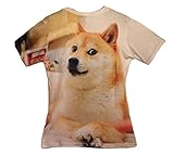 MowMee Women Many Dog Animal Print Short Sleeve T shirt