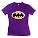 Girl Yellow Batman Logo T Shirts - Hot Custom Purple T Shirt