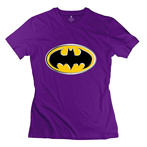 Girl Yellow Batman Logo T Shirts - Hot Custom Purple T Shirt