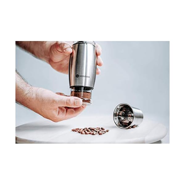 VIENESSO Hand-Kaffeemühle mit Keramikmahlwerk - manuelle Espressomühle mit stufenlose Mahlgradeinstellung, besonders… – Bild 4