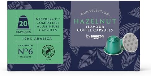 Capsule di caffè in alluminio aromatizzate alla nocciola compatibili con Nespresso, 20 pezzi (1 confezione da 20), Certificato Rainforest Alliance