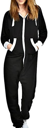 HDH Unisex Onesies Full Zip Up All In One Hooded Jumpsuit Playsuit Brushed For Men Women