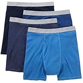 Stafford 4 Pack Boxer Briefs 100% Cotton (Medium, Blues)