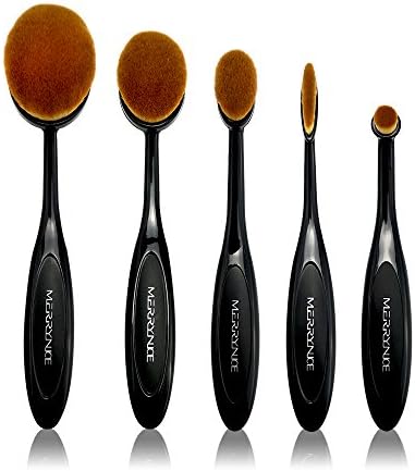 Makeup Brushes Set Oval Toothbrush Foundation Blending Blush Eyeliner Face Powder Brush Cosmetic Brushes Tool Kit (5 Pieces)