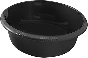 Hoement Thickened Plastic Basin Face Cleansing Baby Feet Hands Kitchen Laundry Garden Camping Black 6.5l Utility Basin